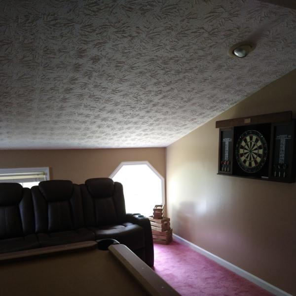 Painted game room.